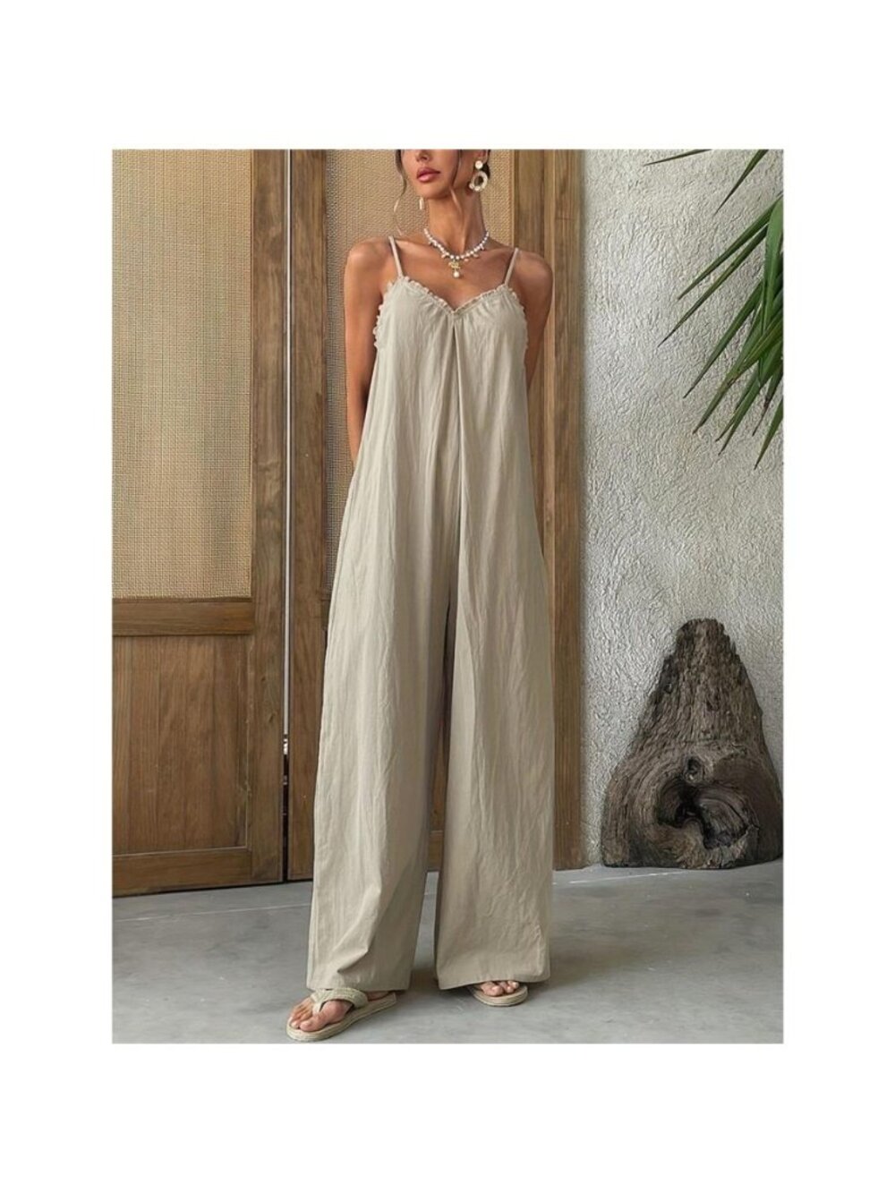 Sleeveless Wide Leg Casual Jumpsuit